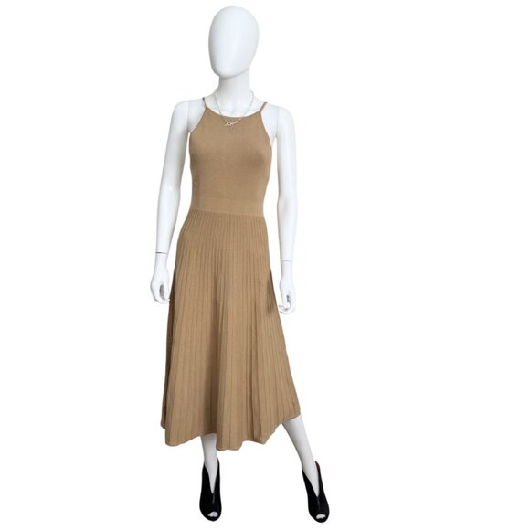 Banana Republic Dresses & Skirts - NWT Banana Republic Ribbed Knit Halter Midi Dress Camel Neutral S